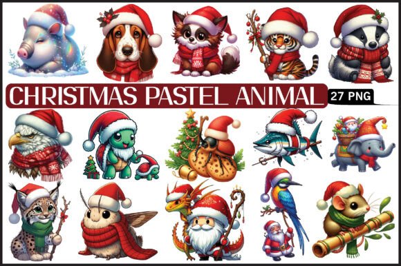 Download Christmas Pastel Animal Clipart - Pastel Collection