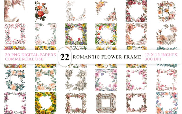 Download Romantic Pastel Flower Border Frame - Pastel Collection
