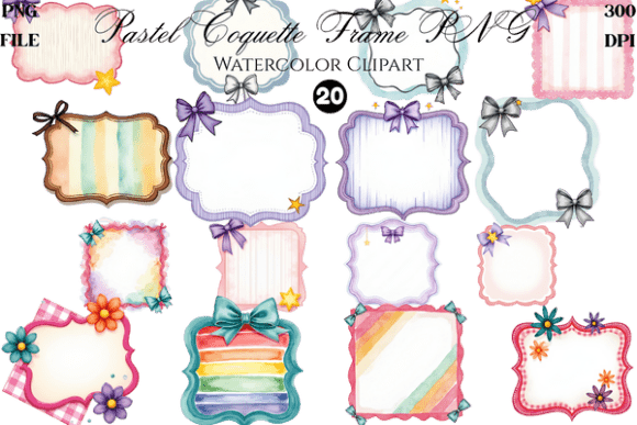 Download Pastel Coquette Frame PNG Clipart Bundle - Pastel Collection