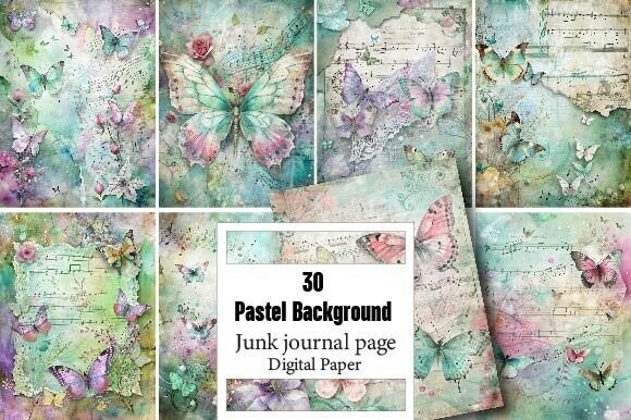 Download Pastel Background Junk Journal Kit - Pastel Collection