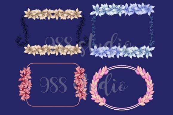 Download Pastel Leaf Border Png Frame Leaves - Pastel Collection