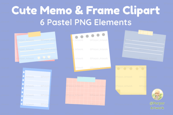 Download 6 Pastel Memo Frame PNG Clipart - Pastel Collection