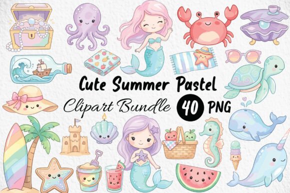 Download Cute Summer Pastel Clipart - Pastel Collection