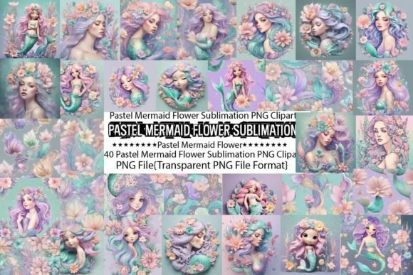 Download Pastel Mermaid Flower Tumbler Bundle - Pastel Collection