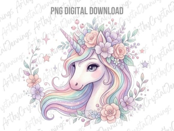 Download Pastel Floral Unicorn PNG - Pastel Collection