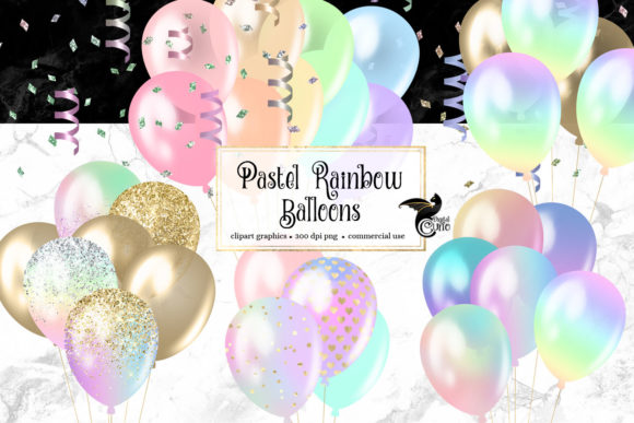 Download Pastel Rainbow Balloons Clipart - Pastel Collection