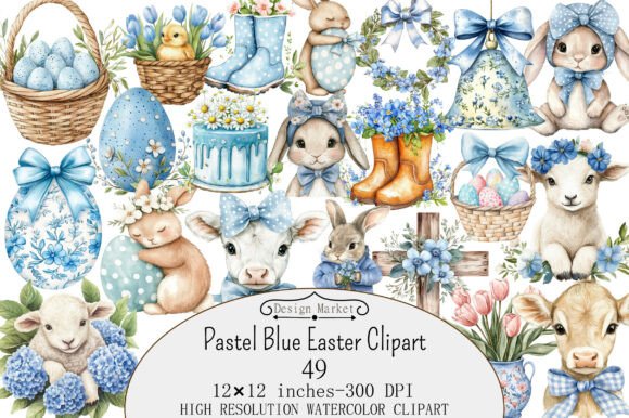 Download Pastel Blue Easter Clipart - Pastel Collection