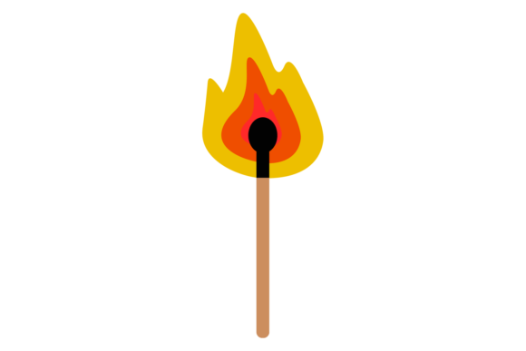 Download Burning Match Stick Color Icon. Fire Sta - Premium Resources