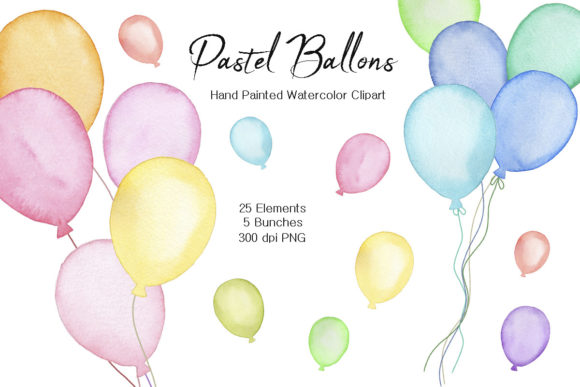 Download Watercolor Pastel Balloons Clipart - Pastel Collection