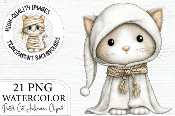 Download Pastel Halloween Cat Clipart Bundle - Pastel Collection
