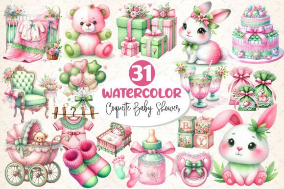 Download Pastel Coquette Baby Shower Clipart - Pastel Collection