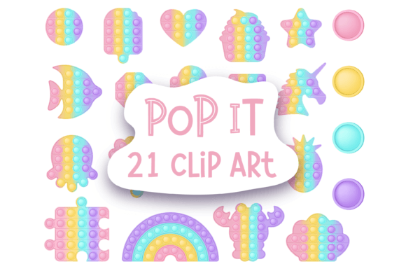 Download Pop It Toy Pastel Birthday Clipart PNG - Pastel Collection