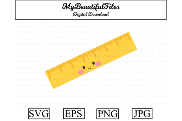 Download School Ruler Kawaii Clipart 02 - Kawaii clipart Collection