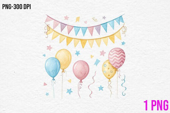 Download Pastel Birthday Balloons Clipart - Pastel Collection
