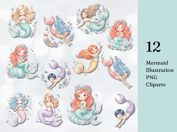 Download Pastel Mermaid Illustration PNG Clipart - Pastel Collection